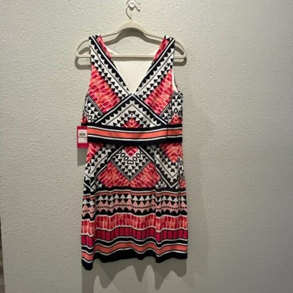 NEW VINCE CAMUTO Size 12 Pink & Navy Stretchy Pullover Tank Dress - Picture 7 of 12